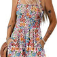 Flower Print Shorts Jumpsuit Summer Fashion Sleeveless Beach Bodysuit