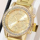 Women's Three-eye Quartz Diamond-embedded Watch