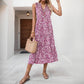 Mid-length Fashion Sleeveless V-neck Abstract Pattern Printed Dress
