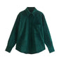 Autumn Women's New Long Sleeve Four-color Corduroy Loose Shirt