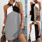 Women's Loose Print Sleeveless Halter A-Line Dress