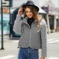 Women's Glitter Velvet Cardigan Zipper Long Sleeve Plush Coat