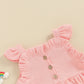 Girls Summer Suspender Shorts Suit