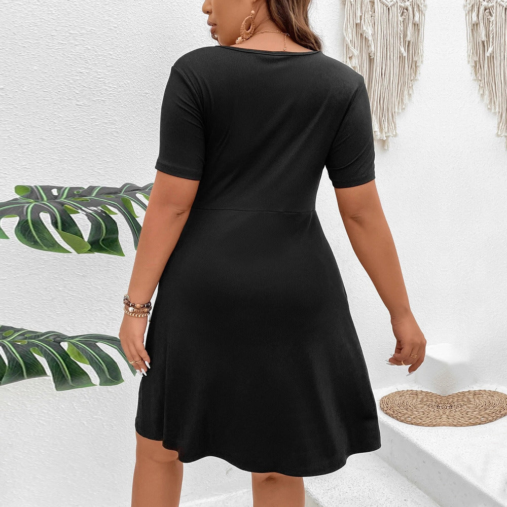 Women's Twisted Knit Solid Color Dress