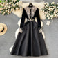 Robe brodée à la machine de style cour vintage française