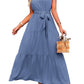 Halter Lace-up Casual Loose Stitching Dress
