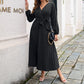 Robe trapèze à col en V croisé pour femme