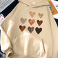 Gradient Heart-shaped Kangaroo Pocket Printed Hoodie