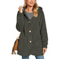 European And American Plush Hooded Button Pocket Cardigan Casual Coat