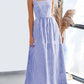 Patchwork Plaid Sling Elastic Large Swing Dress