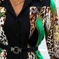 Autumn Winter Printed Contrast Shirt Women