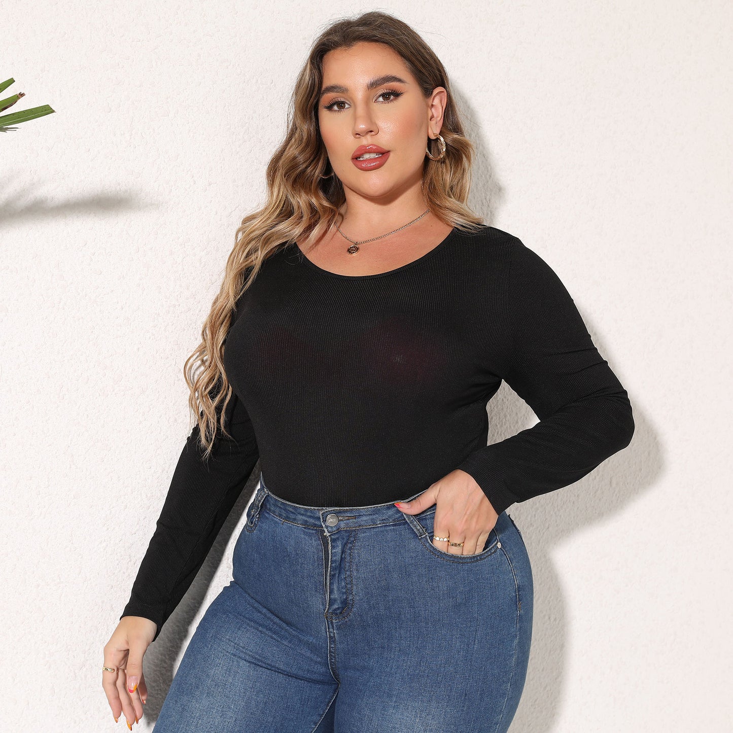 Minimalist Long Sleeve Bottoming Shirt Jumpsuit
