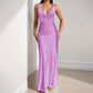V-neck Pleated Slim Fit Slimming Graceful And Fashionable Dress