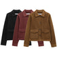 Suede Texture Effect Coat Beauty Clothing