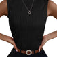 Women's Half Turtleneck Slim Sleeveless Vest