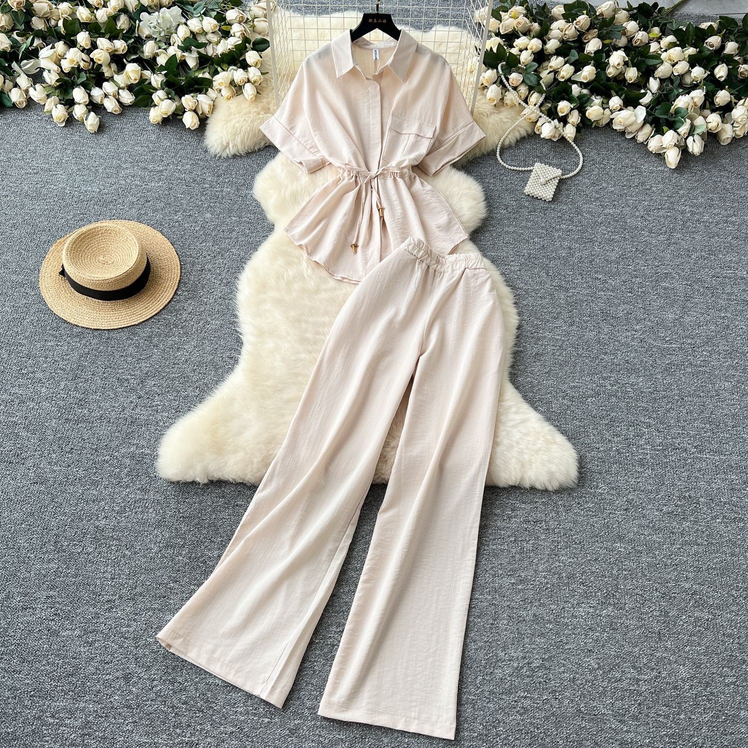 Designer Touch Featuring A Tie-front Waist-cinching Design