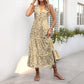 Mid-length Fashion Sleeveless V-neck Abstract Pattern Printed Dress