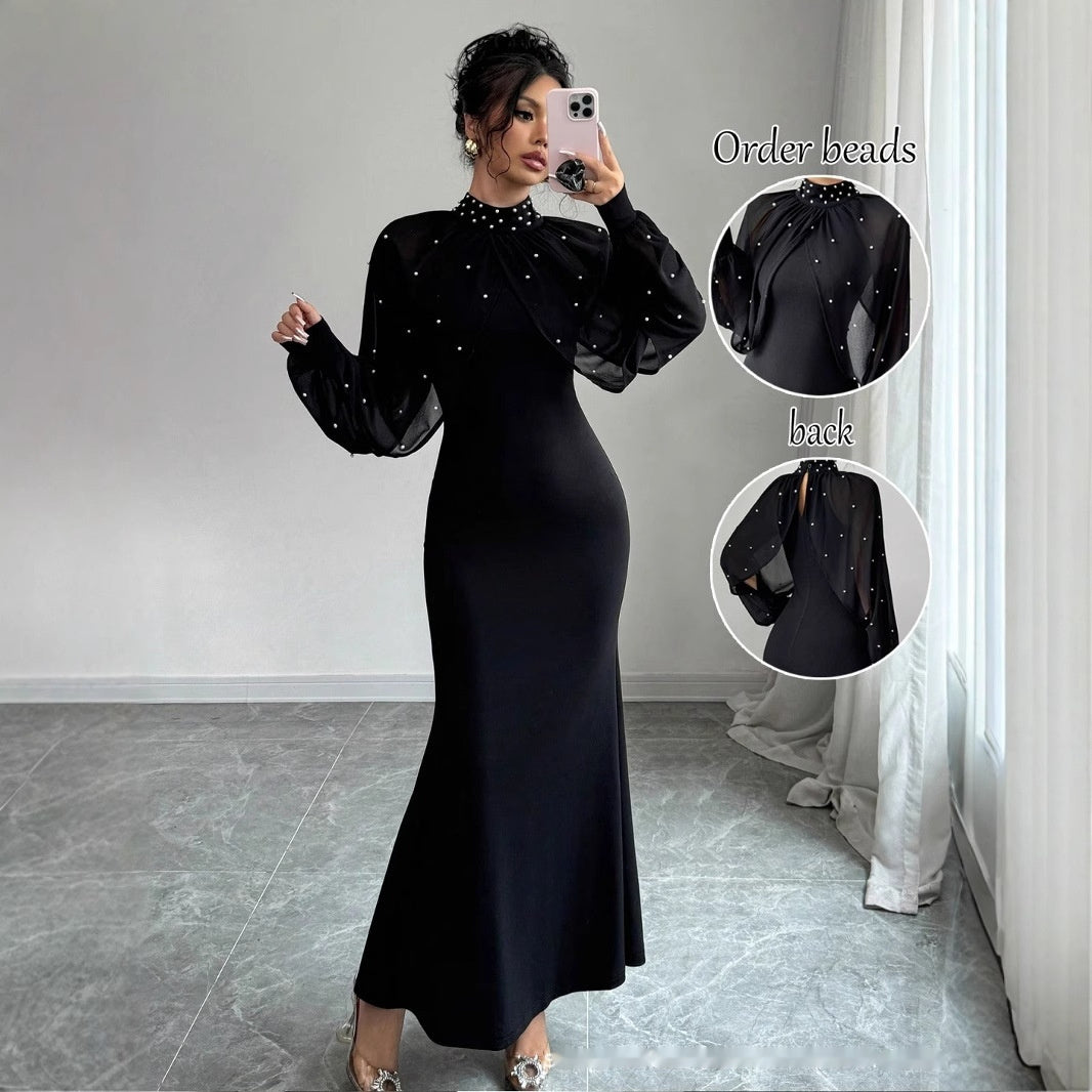 Women's Autumn Lace Panel Bodycon Dress