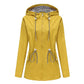 Casual hooded waist coat mid-length ladies trench coat