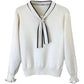 Thin Bottoming Shirt Gentle Lady's Bow Tie