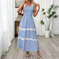 High-waisted Striped Lace Slip Dress