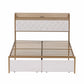 4ft6 Double Bed Frame With 2 Storage Drawers, RGB LED Storage Headboard With Charging Station, Velvet Bed Frame, With Chrome Decoration, No Box Spring Needed, Easy Assembly, Beige