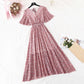 Chiffon Dress Female French Platycodon Floral Long Skirt Waist Was Thinner