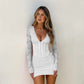 Elegant Long Sleeve Narrow Lace Mini Dress Women