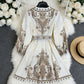 Womens Holiday-Style Casual Printed Dress