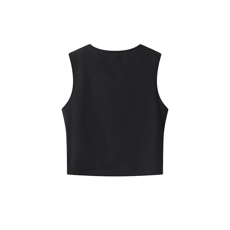 Hanging Collar Vest Top Straight-leg Trousers Casual