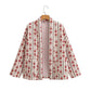 Multicolor Ethnic Print Cotton-padded Coat