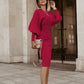 Solid Color Lantern Sleeve Waist One-step Skirt