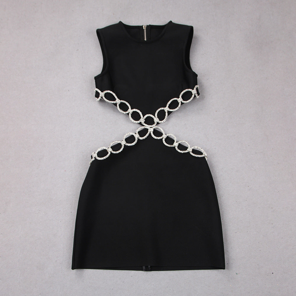 Banquet Party Rhinestone Sleeveless Bandage Dress
