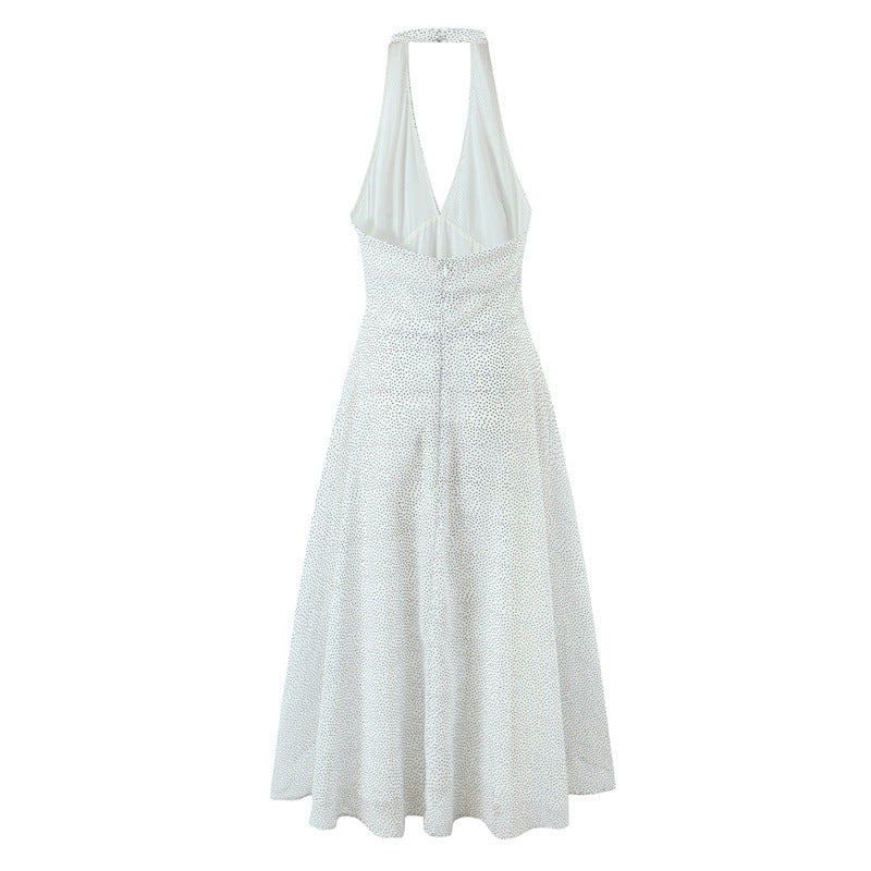 V-neck Halter Backless Holiday Women's Dress