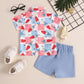 Ensemble chemise et short imprimés style gentleman pour garçon