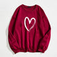 Pull tendance imprimé cœur pour femme