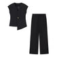 European And American Fashion Minimalist Irregular Vest Casual Trousers Suit