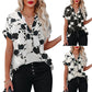 Summer Floral Print Short-sleeved Shirt For Women