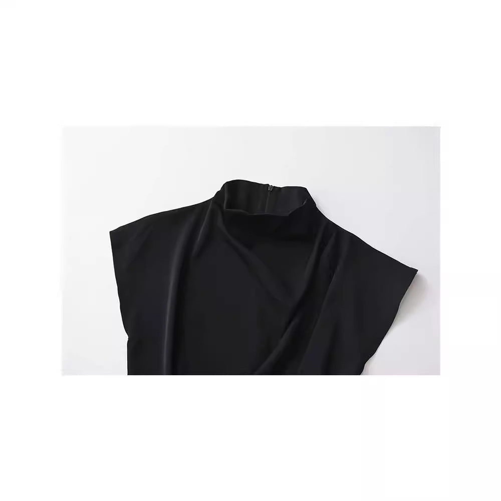 French Fashion Casual Stand Collar Peplum Top