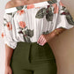 Women's Fashionable Elegant Floral Printed Top And Shorts Suit
