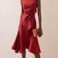 Women's Sleeveless Round Neck Red Temperament Dress