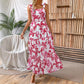 Sleeveless Lace Printing Fashion Midi Dress