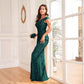 Green Sequined High Waist Fishtail Long Evening Dress
