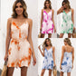 Summer Tie-dye V-neck Suspender Waist Jumpsuit