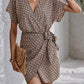 Lace-up Loose Batwing Sleeve V-neck Women's Dress