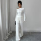 Elegant Style Long Sleeve T-shirt And Straight Pants Two-piece Set Women's Clothing