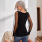 Women's Top See-through Puff Sleeve Stitching