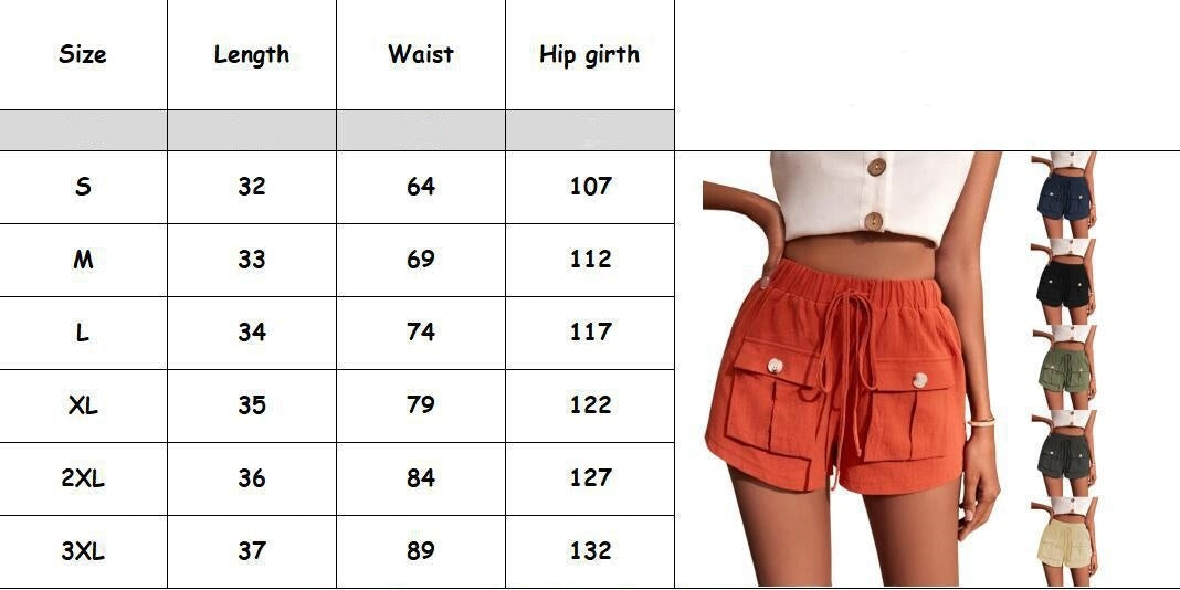 Short cargo ample taille moyenne avec cordon de serrage pour femme
