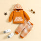 Combinaison à carreaux à capuche pour enfants, tenue de sport et de loisirs d'automne et d'hiver