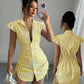 Striped Shirt-collar Casual Waist-cinched Chic Dress